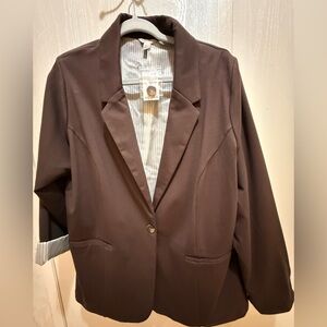 Cato Dark Brown Single-Button Blazer